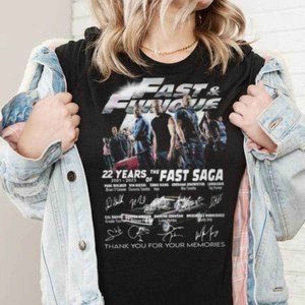 22 Years Of 2001 – 2023 The Fast Saga Thank You For The Memories T-Shirt